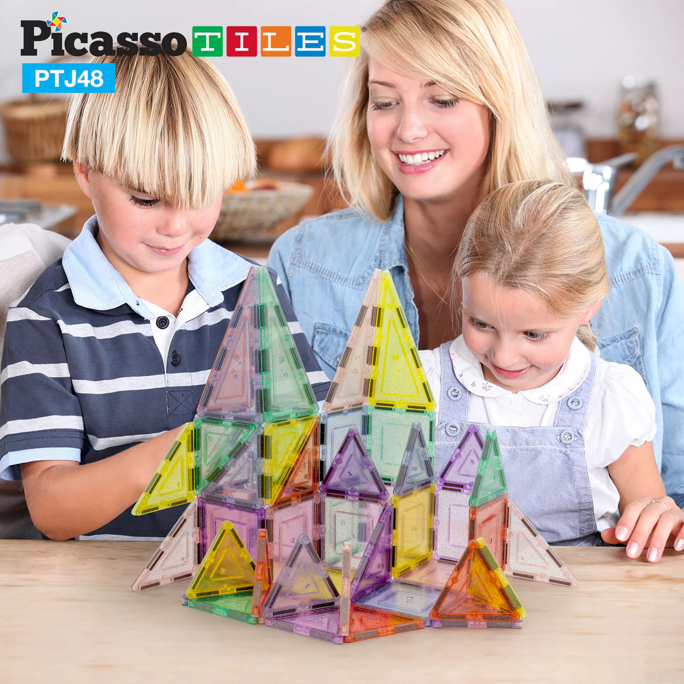 Picasso Tiles Magnetic Pastel Glitter (48 Pcs)