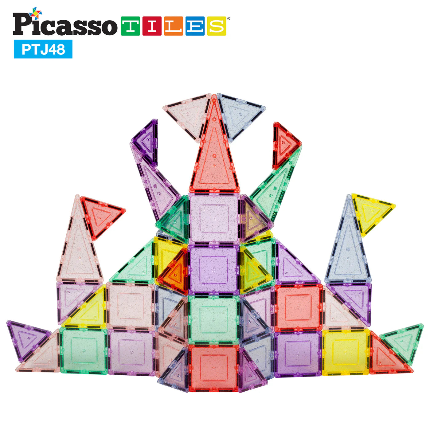 Picasso Tiles Magnetic Pastel Glitter (48 Pcs)