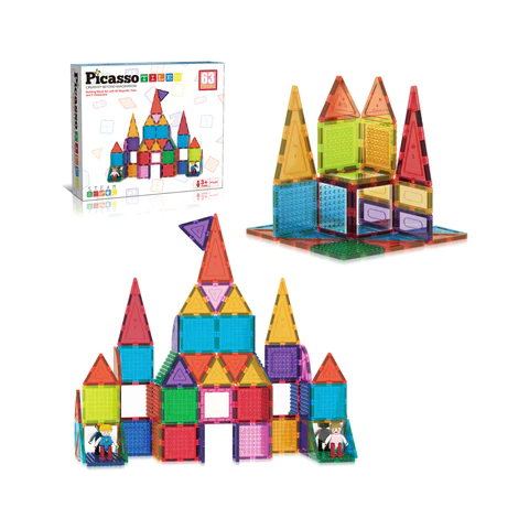 Picasso Magnetic Bricks Tiles (63 Pcs)