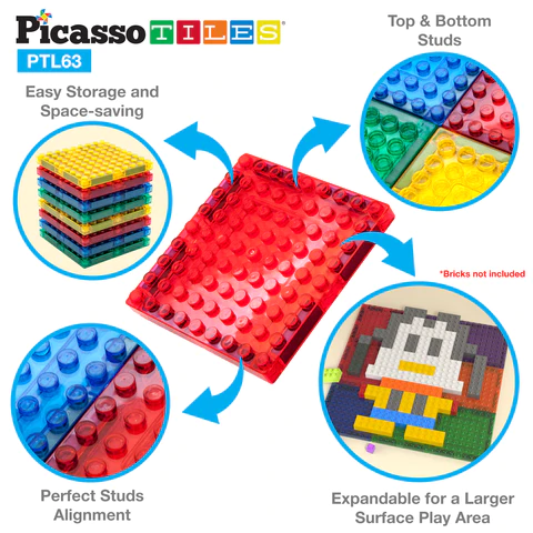 Picasso Magnetic Bricks Tiles (63 Pcs)