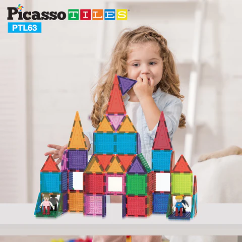 Picasso Magnetic Bricks Tiles (63 Pcs)