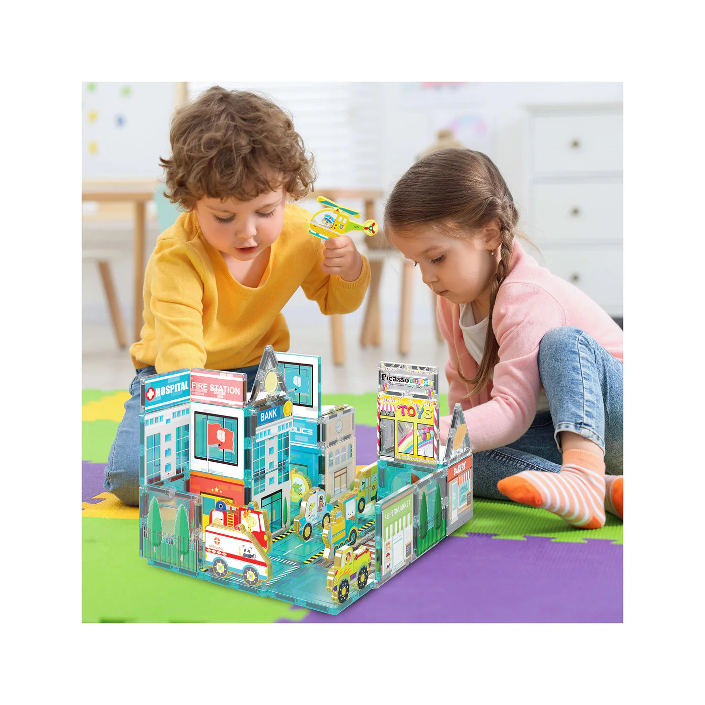 Picasso Tiles Magnetic 3d Metro City (50 Pcs)