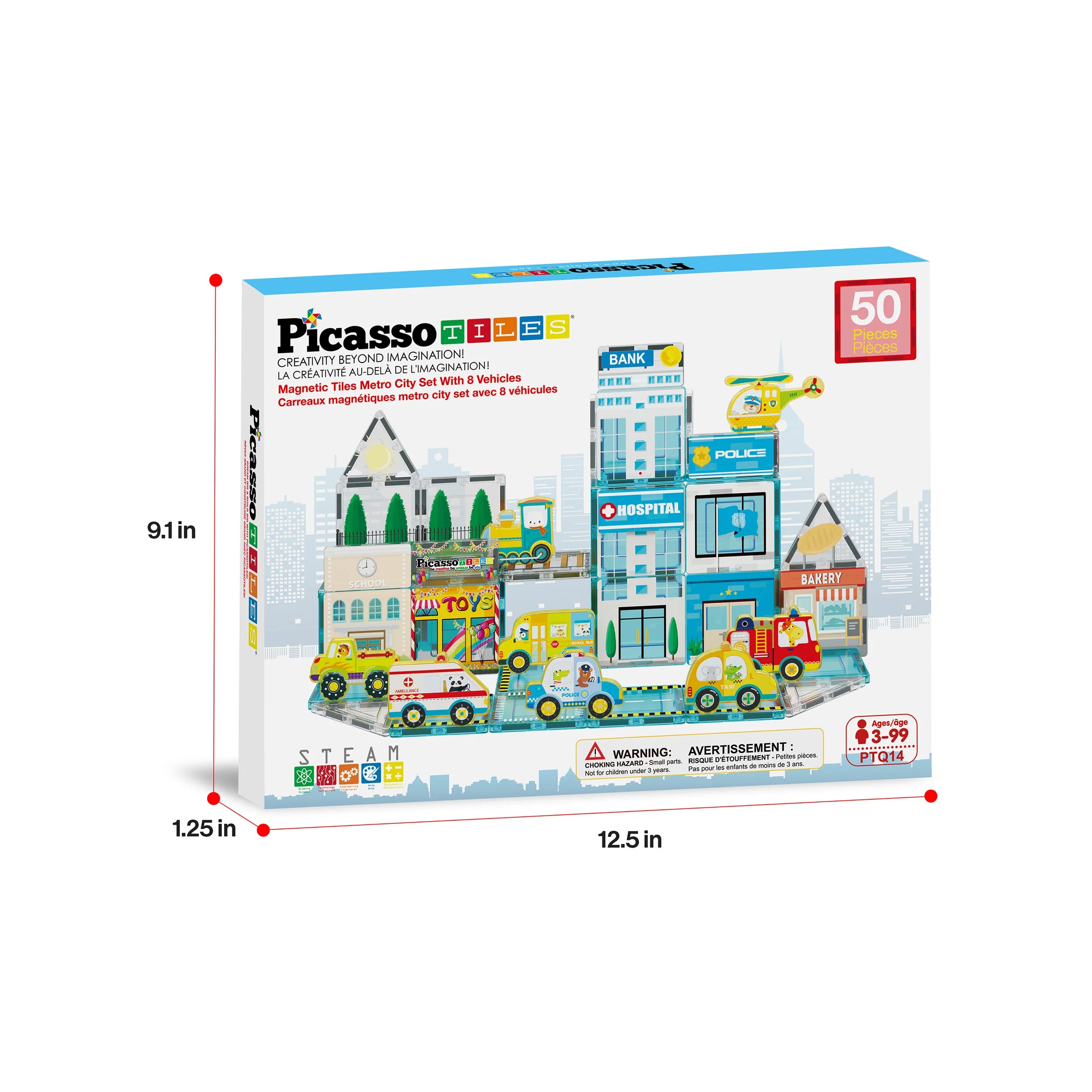 Picasso Tiles Magnetic 3d Metro City (50 Pcs)