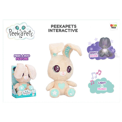 Peekapets - Interactive Bunny Plush Toy with Lights & Music - 12 Inch