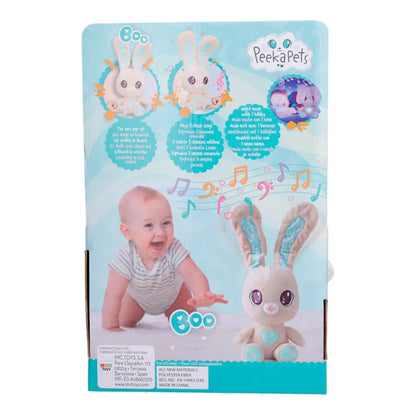 Peekapets - Interactive Bunny Plush Toy with Lights & Music - 12 Inch