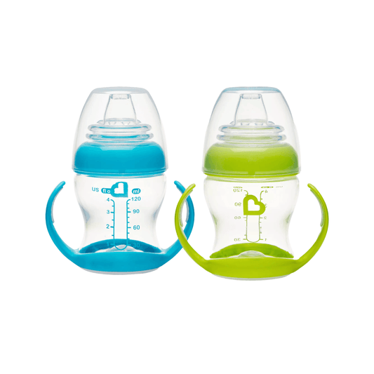 Munchkin Gentle Transition Clear Refreshed Design (Blue/Green, 4oz) - Pack of 2