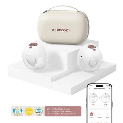 Momcozy M5 Smart Wearable Breast Pump – Upgraded with App Control (Grey)