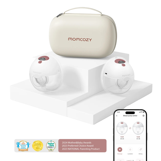 Momcozy M5 Smart Wearable Breast Pump – Upgraded with App Control (Grey)