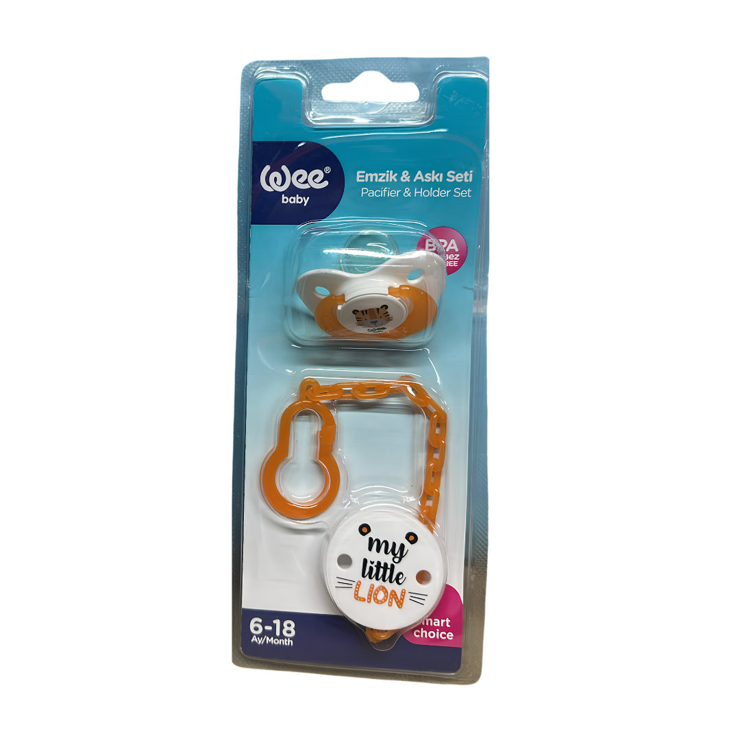 Wee Baby Soother & Soother Chain Set (6-18m).