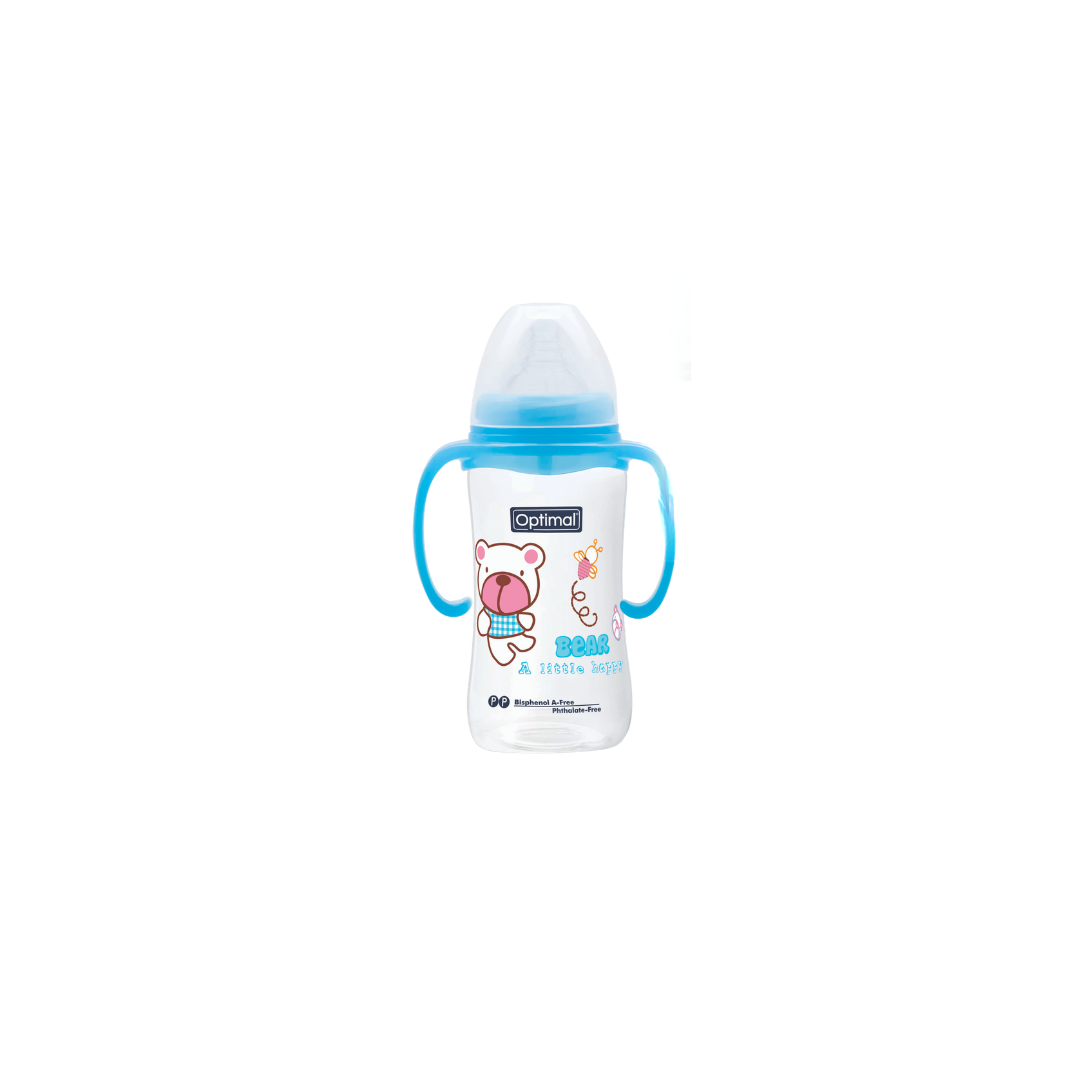زجاجة رضاعة بعنق عريض مثالية مع مقبض (300ml)
