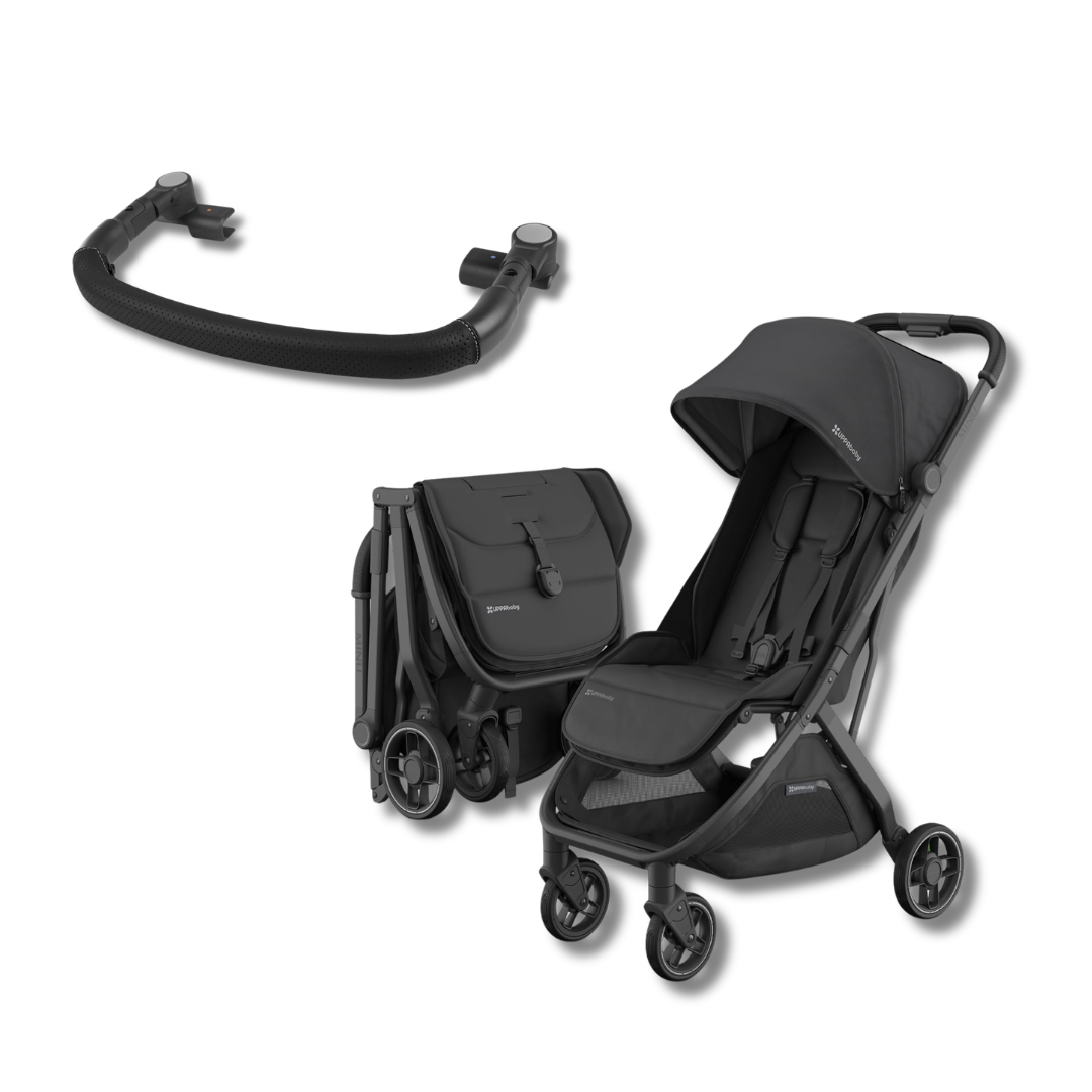 UPPAbaby Minuv3 Stroller Jake Charcoal | Carbon Frame | + UPPAbaby Bumper Bar For Minu V3 Black