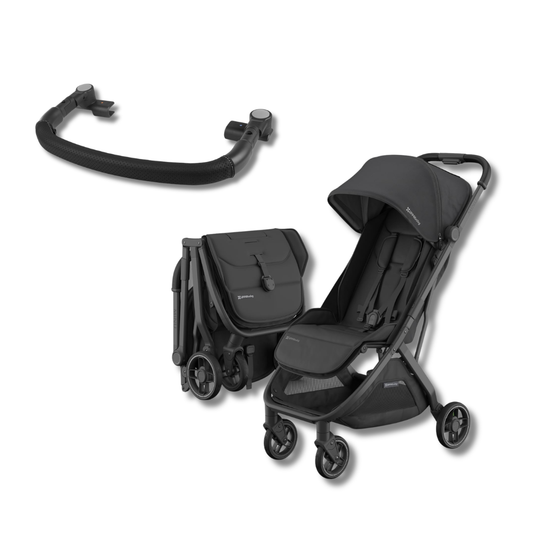 UPPAbaby Minuv3 Stroller Jake Charcoal | Carbon Frame | + UPPAbaby Bumper Bar For Minu V3 Black
