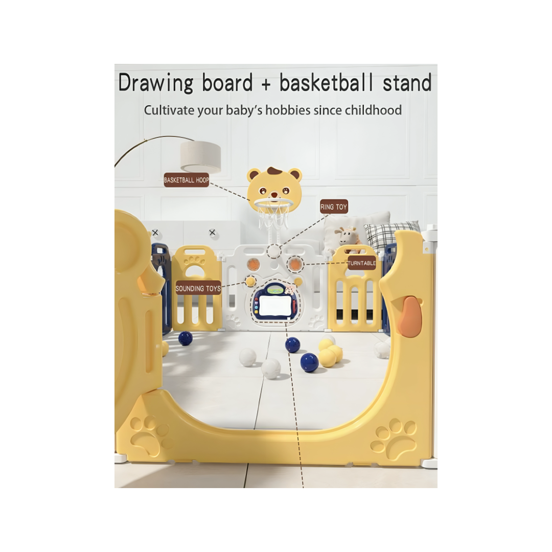 Little Angel Kids Playpen (163.2 x 163.4 x 65 cm , Yellow)