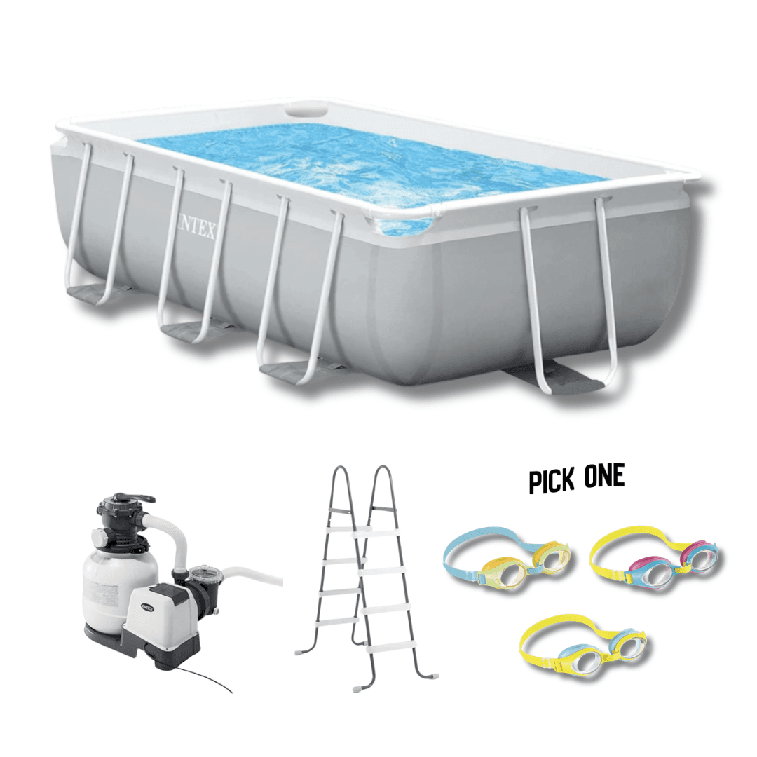 Intex 3m Intex Prism Frame Rectangular Pool Set (3m x 1.75m x 80cm) With Intex ...