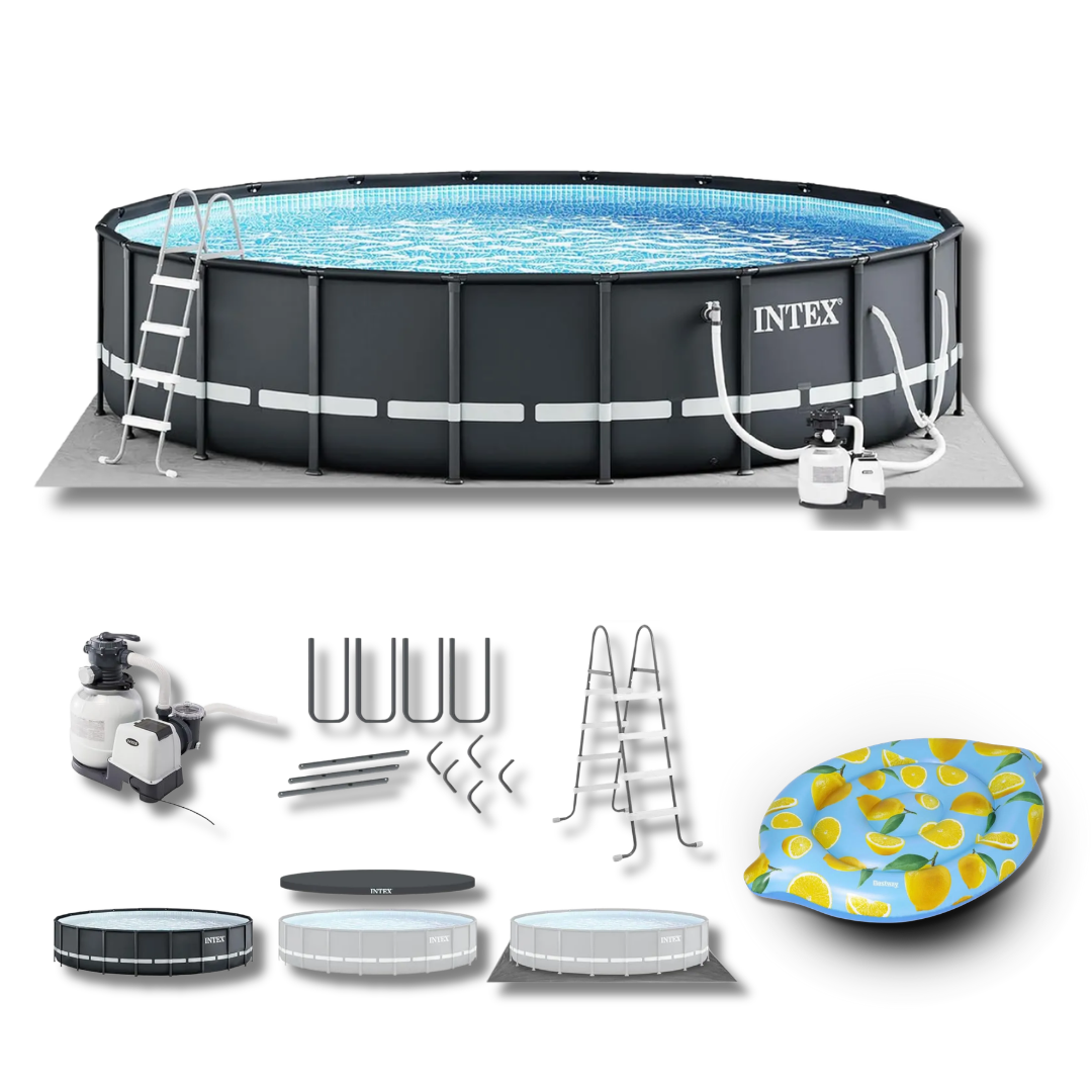 Intex Ultra XTR Frame Pool Set (4.88x1.22m) With Bestway Scentsational Lemon Pool Float (69" x 48"/1.76m x 1.22m)