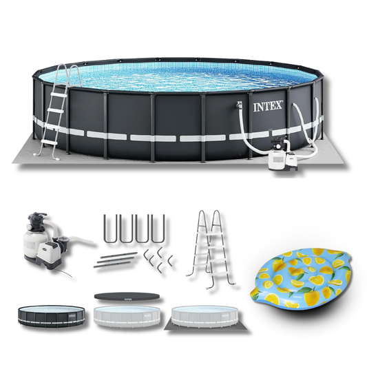 Intex Ultra XTR Frame Pool Set (4.88x1.22m) With Bestway Scentsational Lemon Pool Float (69" x 48"/1.76m x 1.22m)