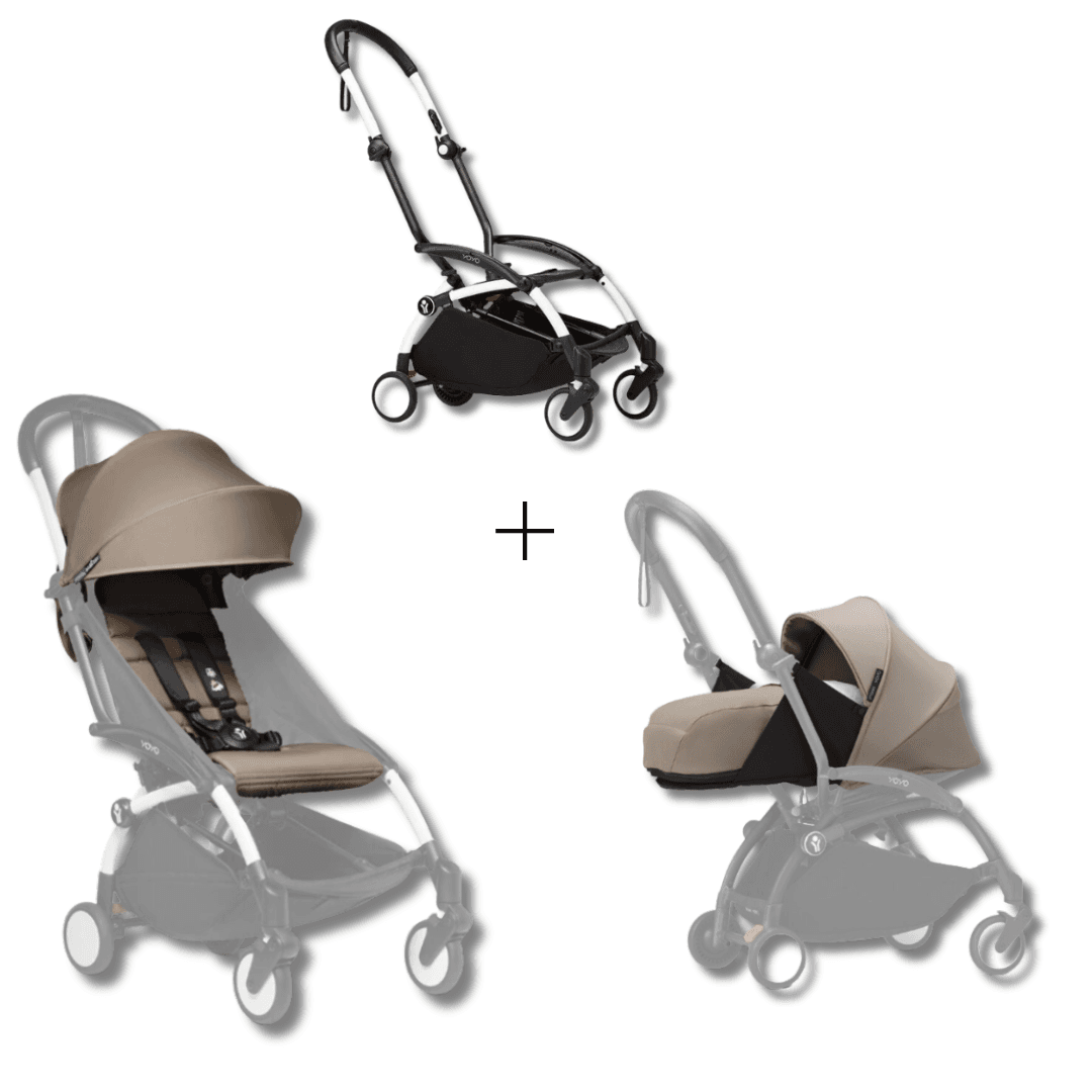 Stokke YOYO3 Frame White + Newborn Shell & 6+ Color Pack Bundle