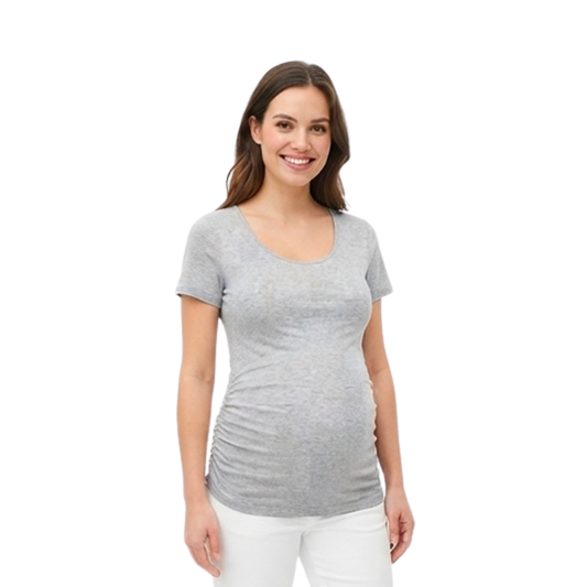 Become a Mom Tube Tee (Grey, Medium)