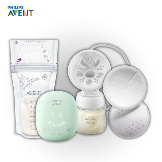 Philips Avent Essential Single Electric Breast Pump + Free Philips Avent Ultra Comfort Disposable Pads (24 Pcs) + Free Philips Avent Breast Milk Storage Bags (180mlx25)