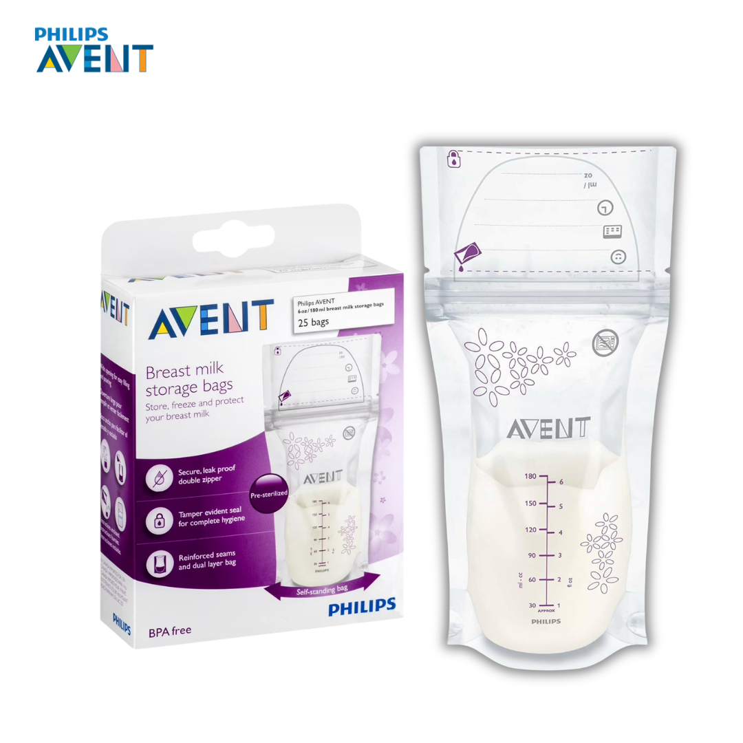 Philips Avent Essential Single Electric Breast Pump + Free Philips Avent Ultra Comfort Disposable Pads (24 Pcs) + Free Philips Avent Breast Milk Storage Bags (180mlx25)
