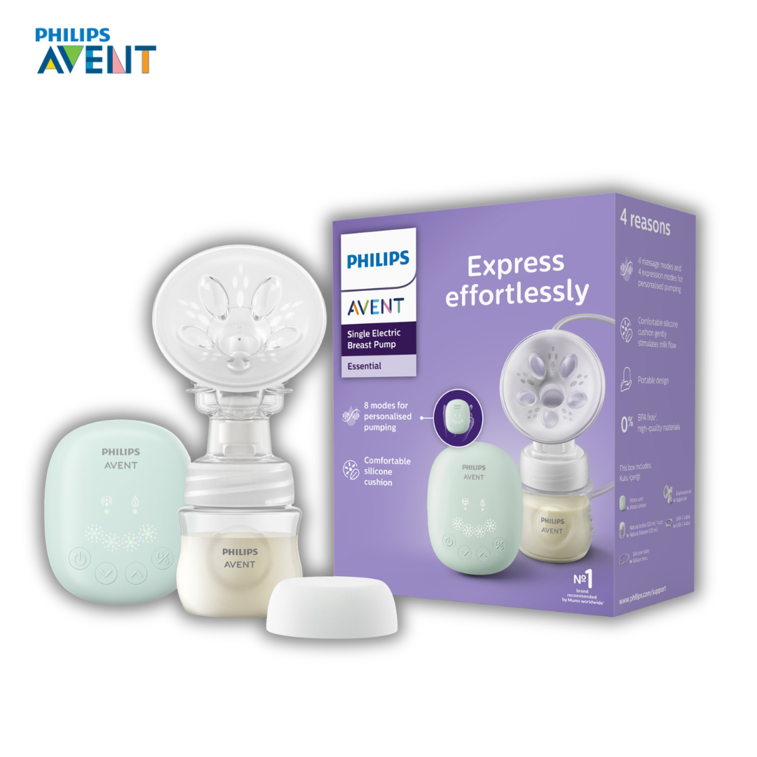 Philips Avent Essential Single Electric Breast Pump + Free Philips Avent Ultra Comfort Disposable Pads (24 Pcs) + Free Philips Avent Breast Milk Storage Bags (180mlx25)