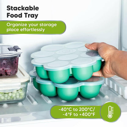 KeaBabies Prep Silicone Food Tray - Alpine Green.