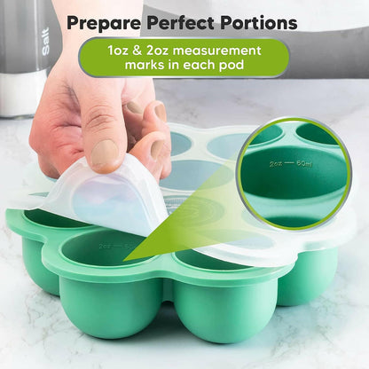KeaBabies Prep Silicone Food Tray - Alpine Green.