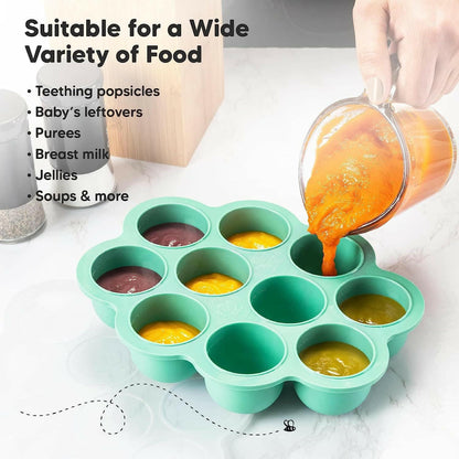 KeaBabies Prep Silicone Food Tray - Alpine Green.