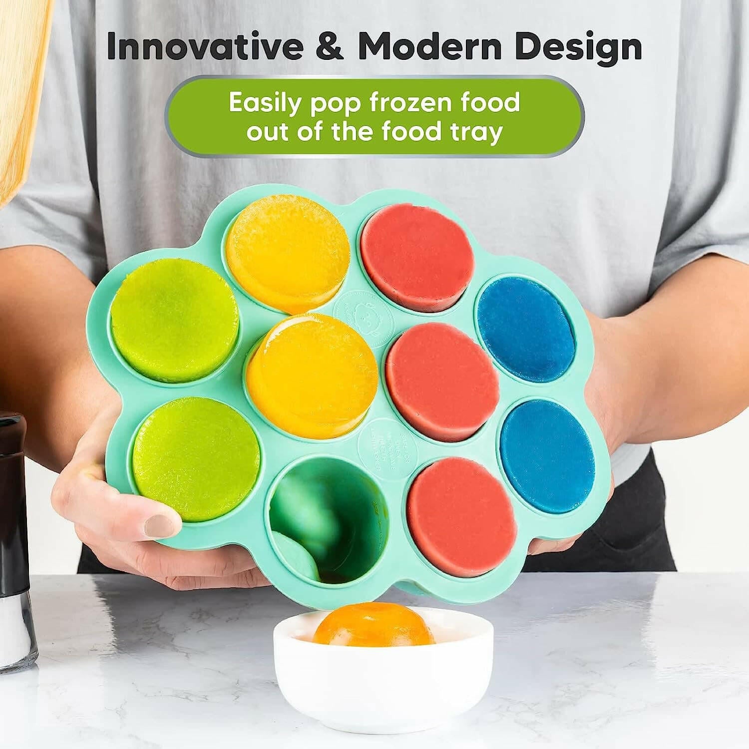 KeaBabies Prep Silicone Food Tray - Alpine Green.