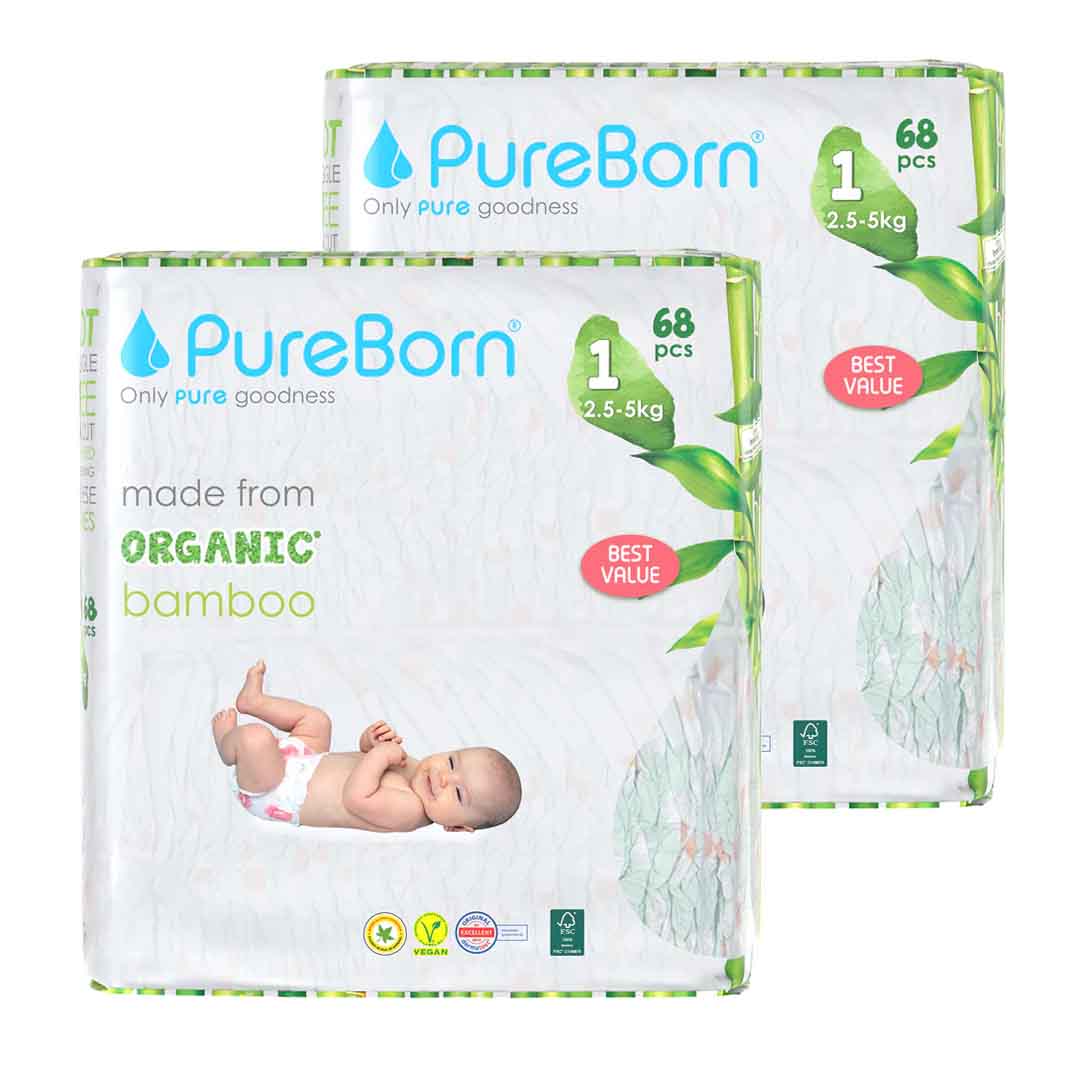 PureBorn Double Pack Size 1 - 2pcs