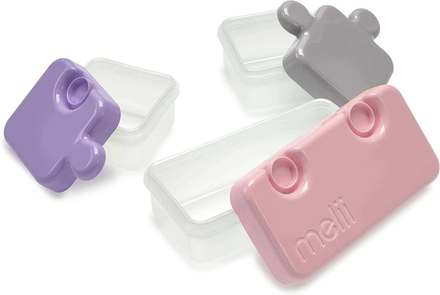 Melii Puzzle Container - Pink, Purple, Grey.