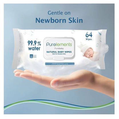 Purelements 99.9% Pure Water Wipes - Pack of 12 (768 Wipes)