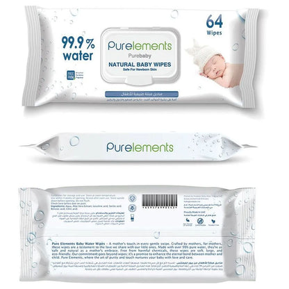 Purelements 99.9% Pure Water Wipes - Pack of 12 (768 Wipes)