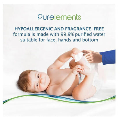 Purelements 99.9% Pure Water Wipes - Pack of 12 (768 Wipes)