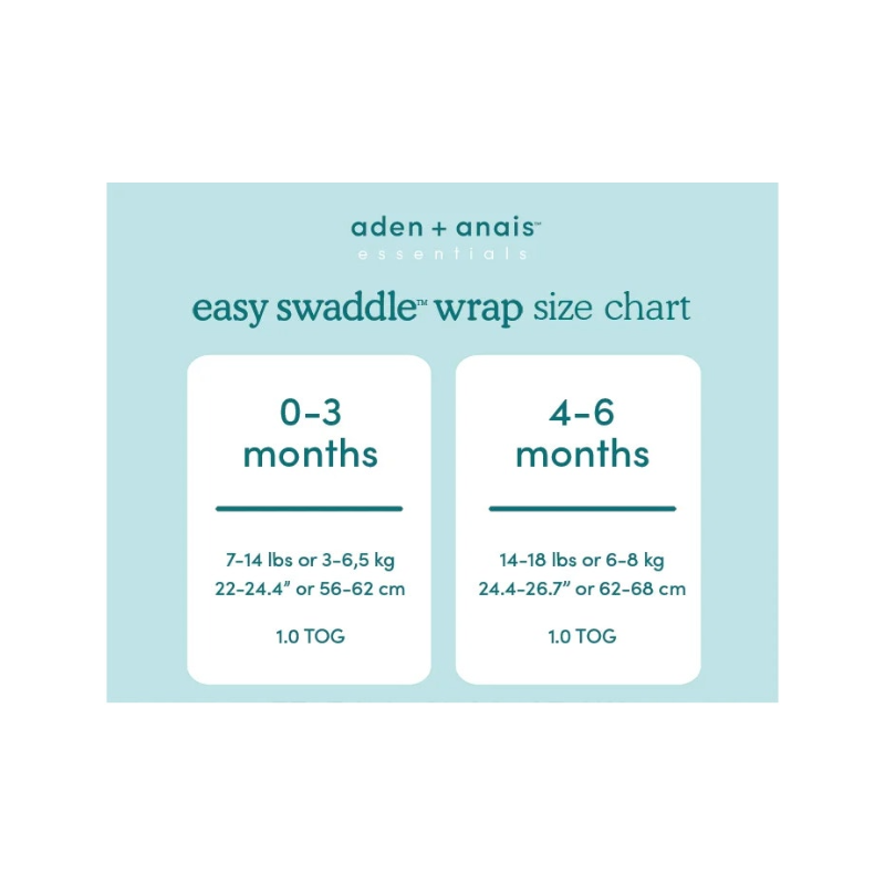 Aden + Anais Essentials Easy Swaddle Wrap - Toile (Pack of 3, 1.0 TOG)