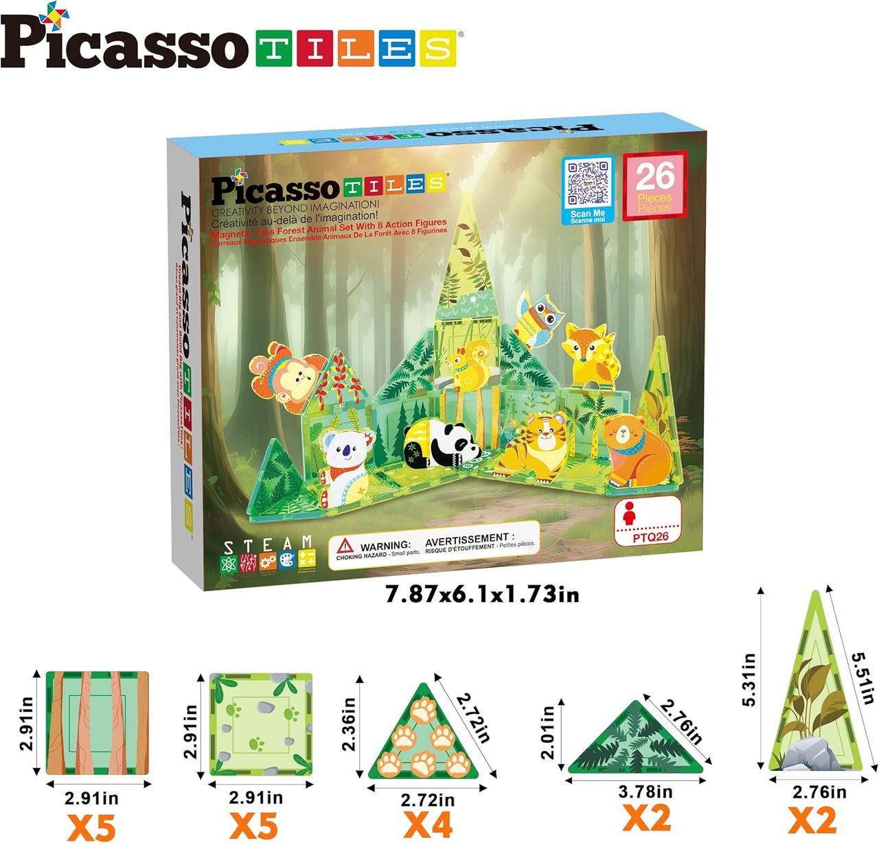 Picasso Magnetic Tiles Forest Set (26 Pcs)