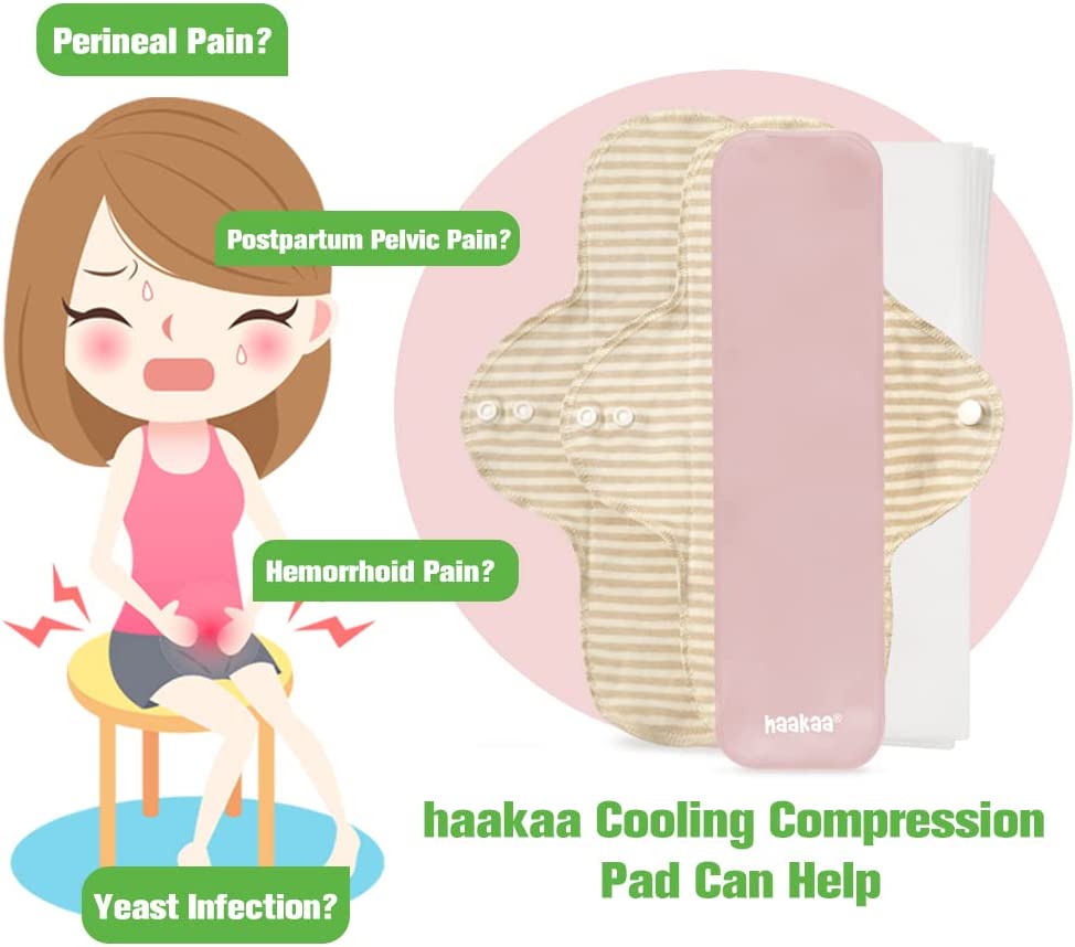 Haakaa Reusable Cooling Perineum Compression Pads - Blush.