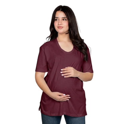Become a Mom Meeza T-Shirt (Maroon, Medium)