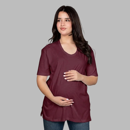Become a Mom Meeza T-Shirt (Maroon, Medium)