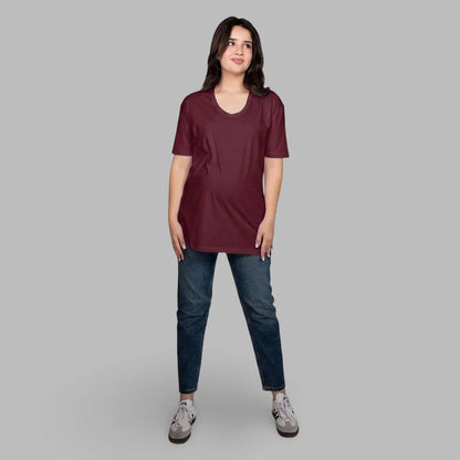 Become a Mom Meeza T-Shirt (Maroon, Medium)