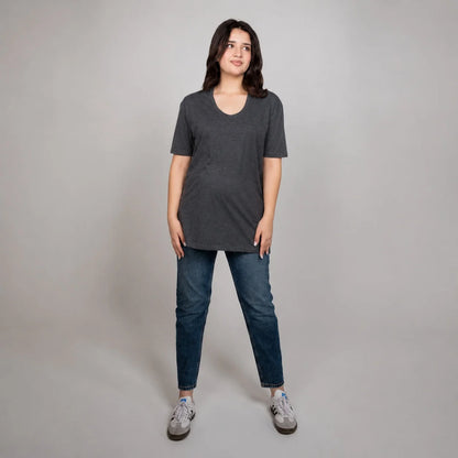 Become a Mom T-Shirt (Charcoal Meeza, Medium)