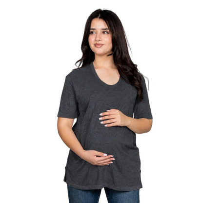 Become a Mom Meeza T-Shirt (Charcoal, Small)