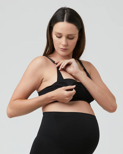 Ripe Maternity Seamless Nursing Bra (Black, Small)