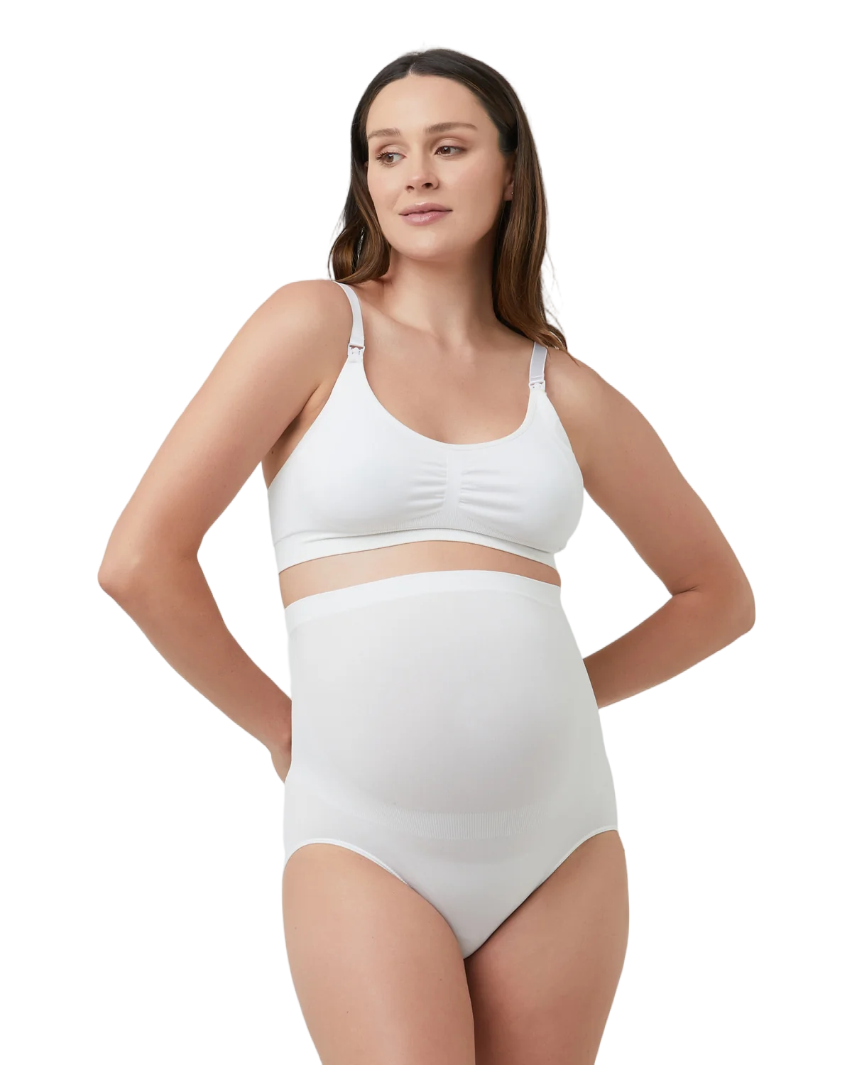 Ripe Maternity Seamless Nursing Bra (White, Large)