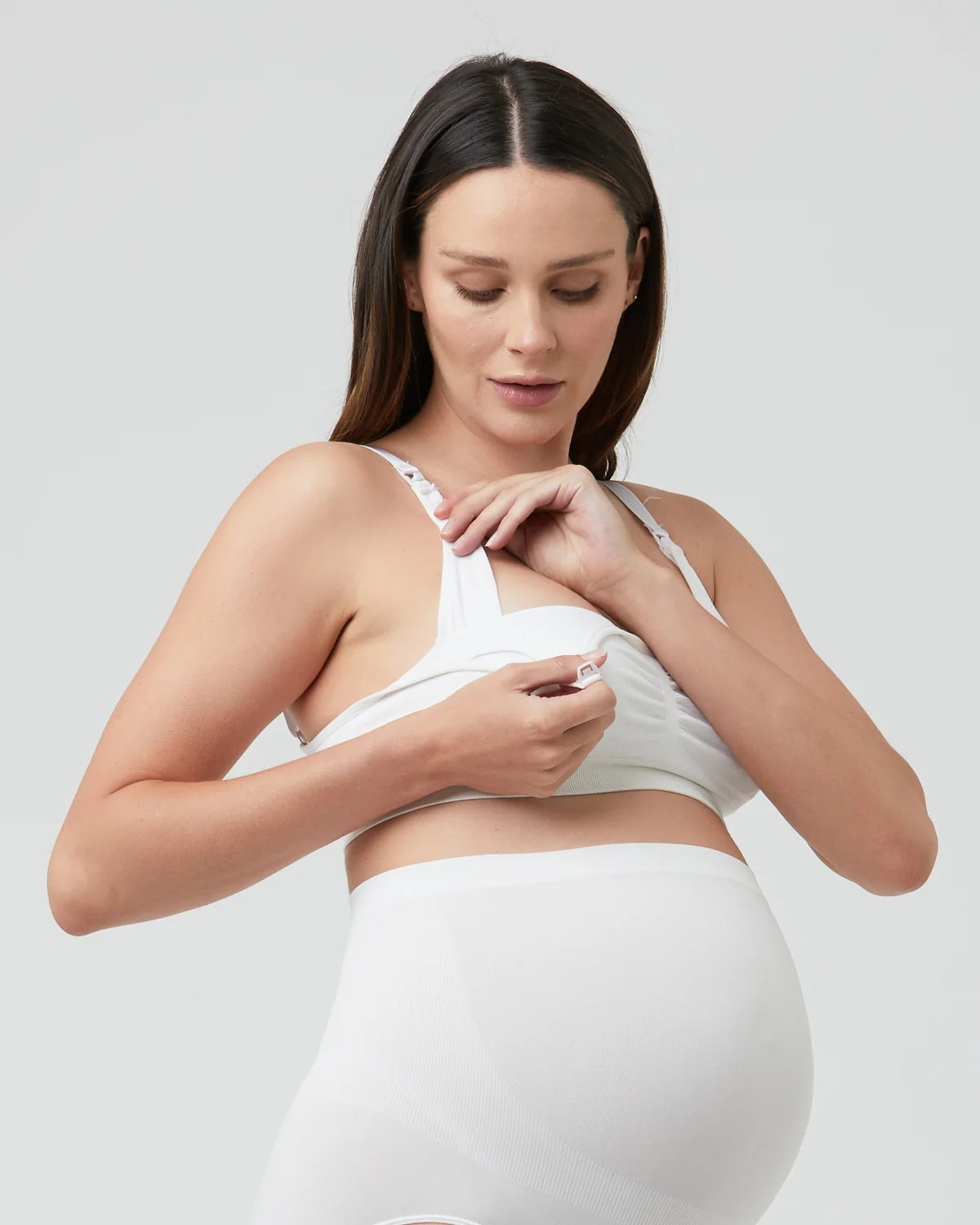 Ripe Maternity Seamless Nursing Bra (White, Large)
