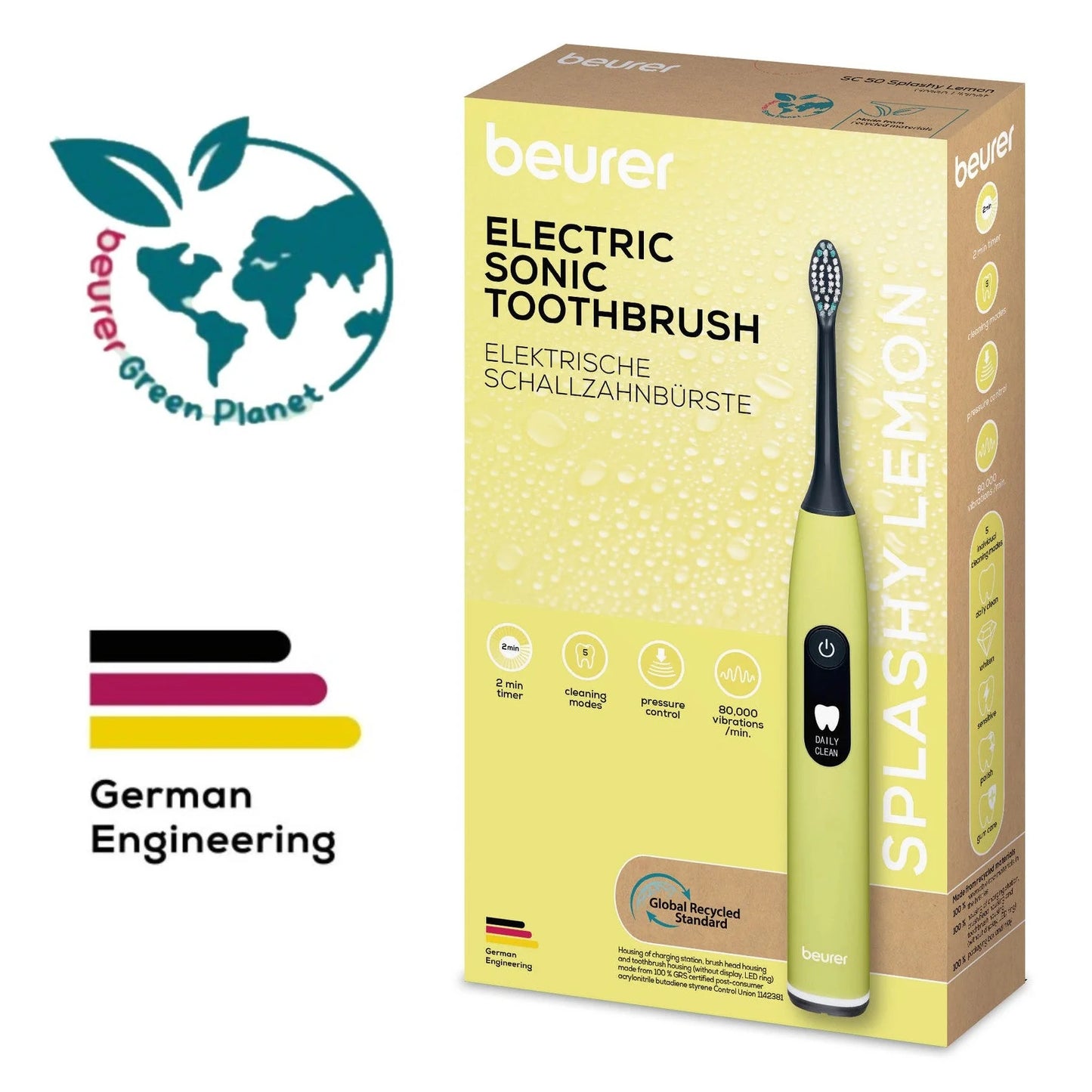 Beurer SC 50 Electric Toothbrush (Splashy Lemon)
