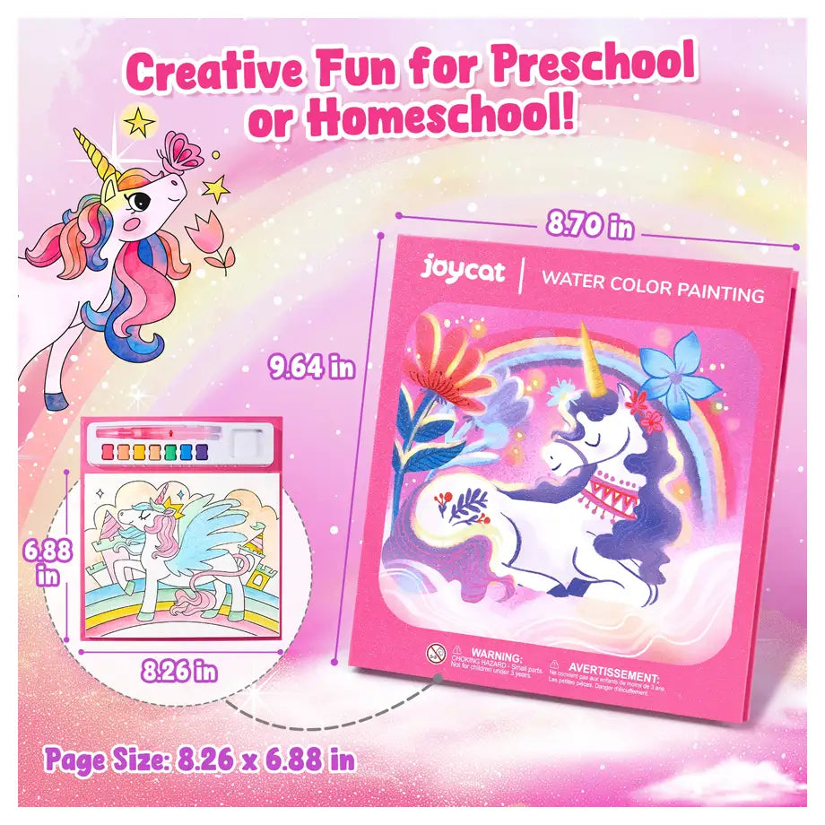 JoyCat New Unicorn Watercolor Painting Book – Magical Pony