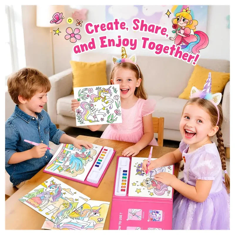 JoyCat New Unicorn Watercolor Painting Book – Magical Pony