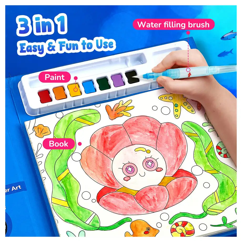 JoyCat Sea Animals Watercolor Painting & Shimmer Art