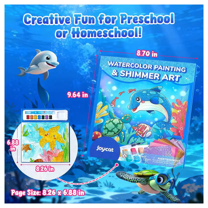 JoyCat Sea Animals Watercolor Painting & Shimmer Art